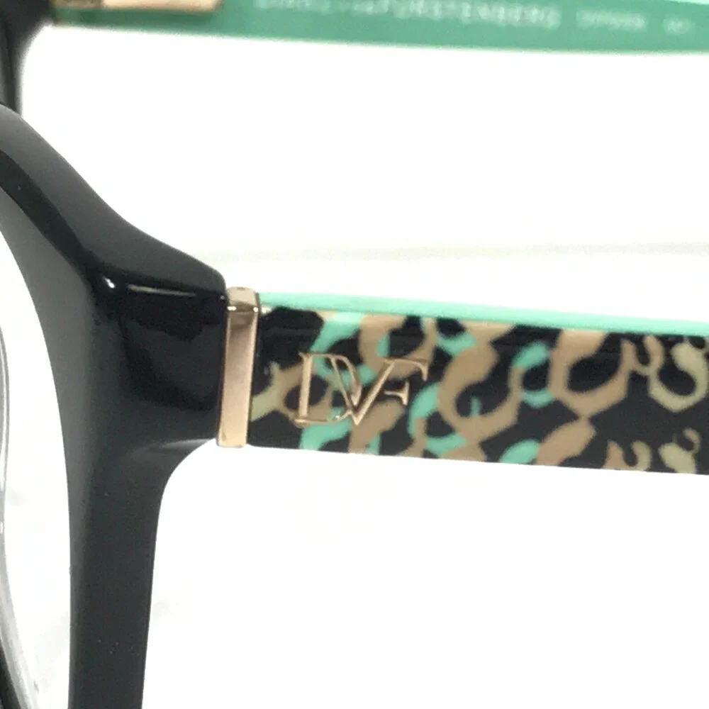 Diane von Furstenberg Eyeglasses Frames DVF5058 001 Black Green Gold 49-18-135